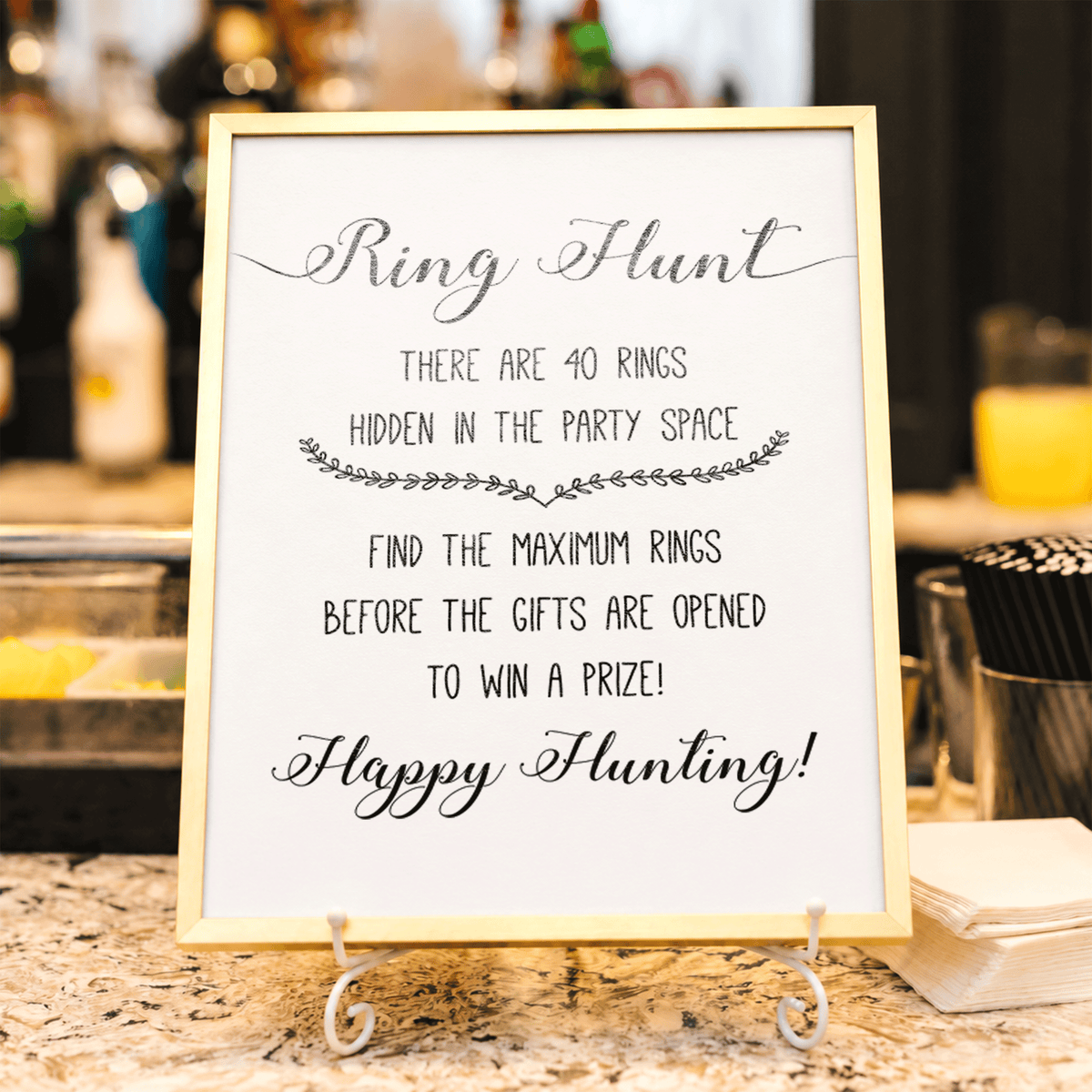 Ring Hunt Bridal Shower Game Sign