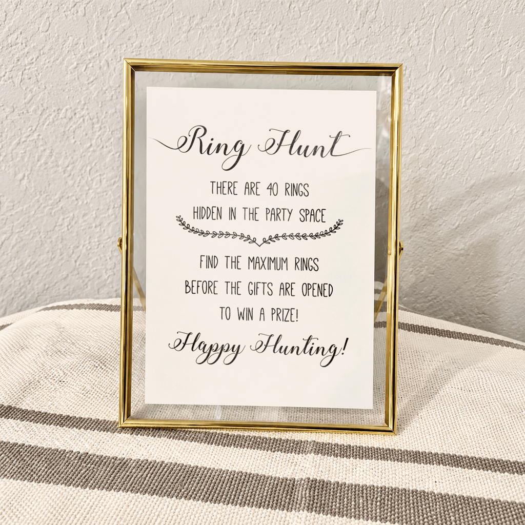 Ring Hunt Bridal Shower Game Sign