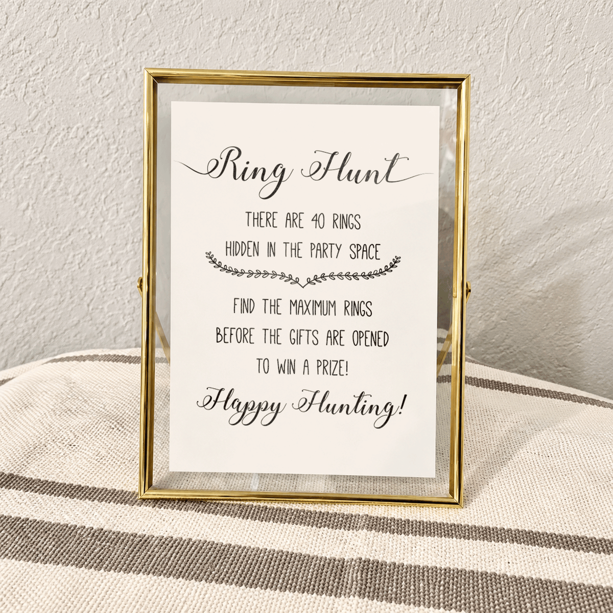 Ring Hunt Bridal Shower Game Sign