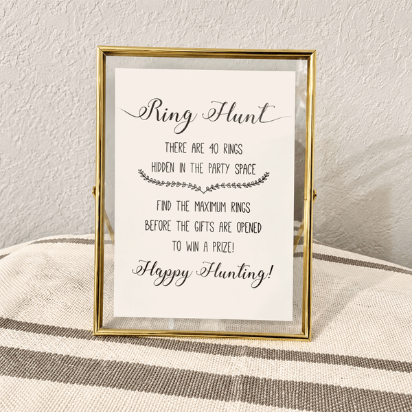 Ring Hunt Bridal Shower Game Sign