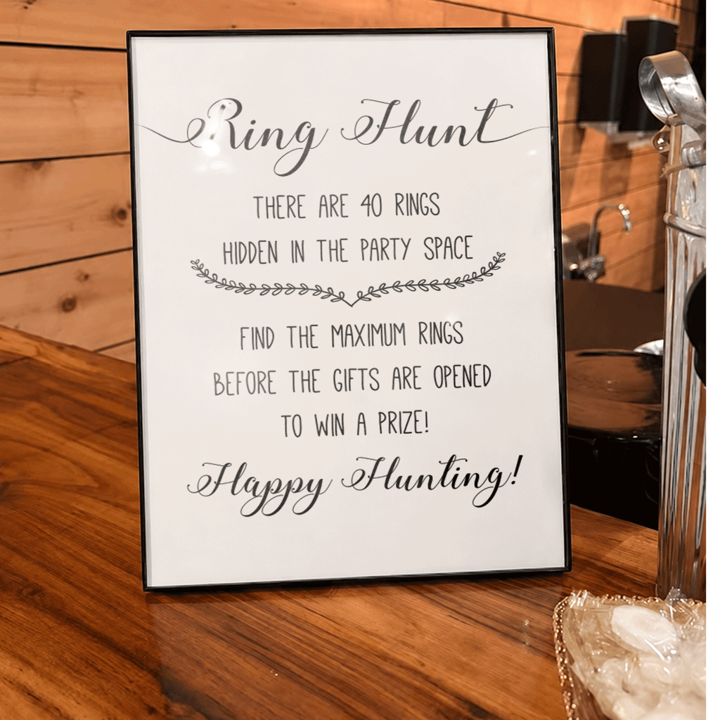 Ring Hunt Bridal Shower Game Sign