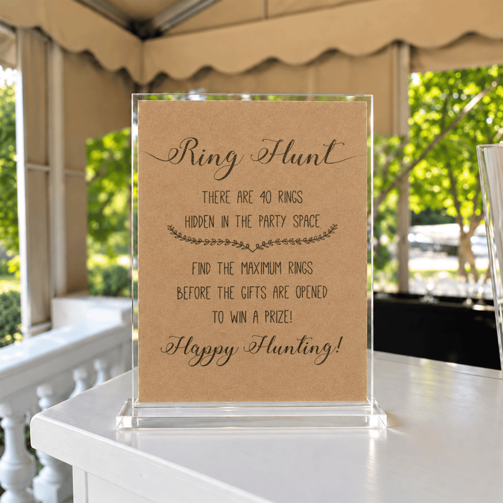 Ring Hunt Bridal Shower Game Sign
