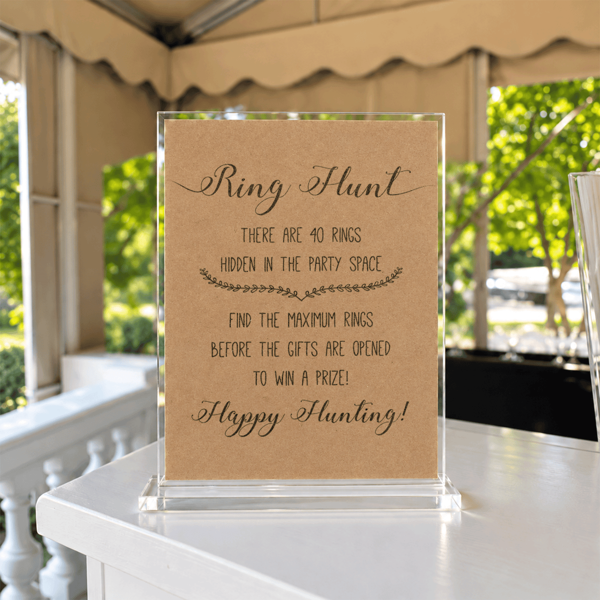 Ring Hunt Bridal Shower Game Sign