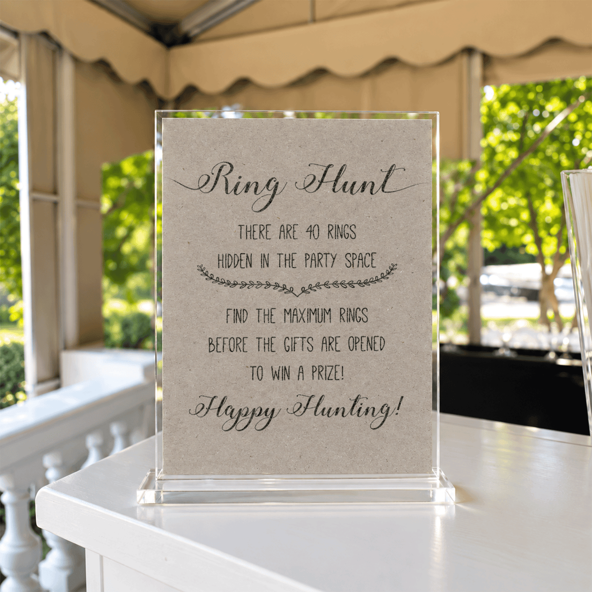 Ring Hunt Bridal Shower Game Sign