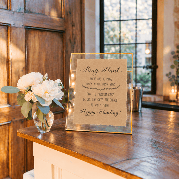 Ring Hunt Bridal Shower Game Sign
