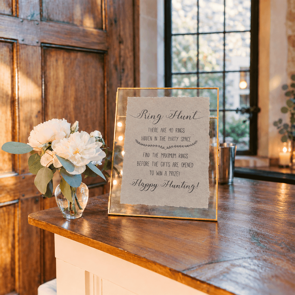 Ring Hunt Bridal Shower Game Sign