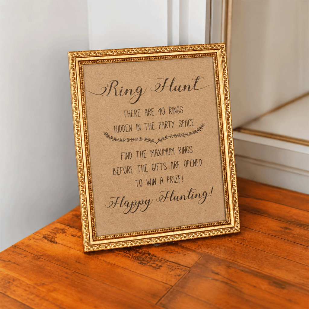 Ring Hunt Bridal Shower Game Sign