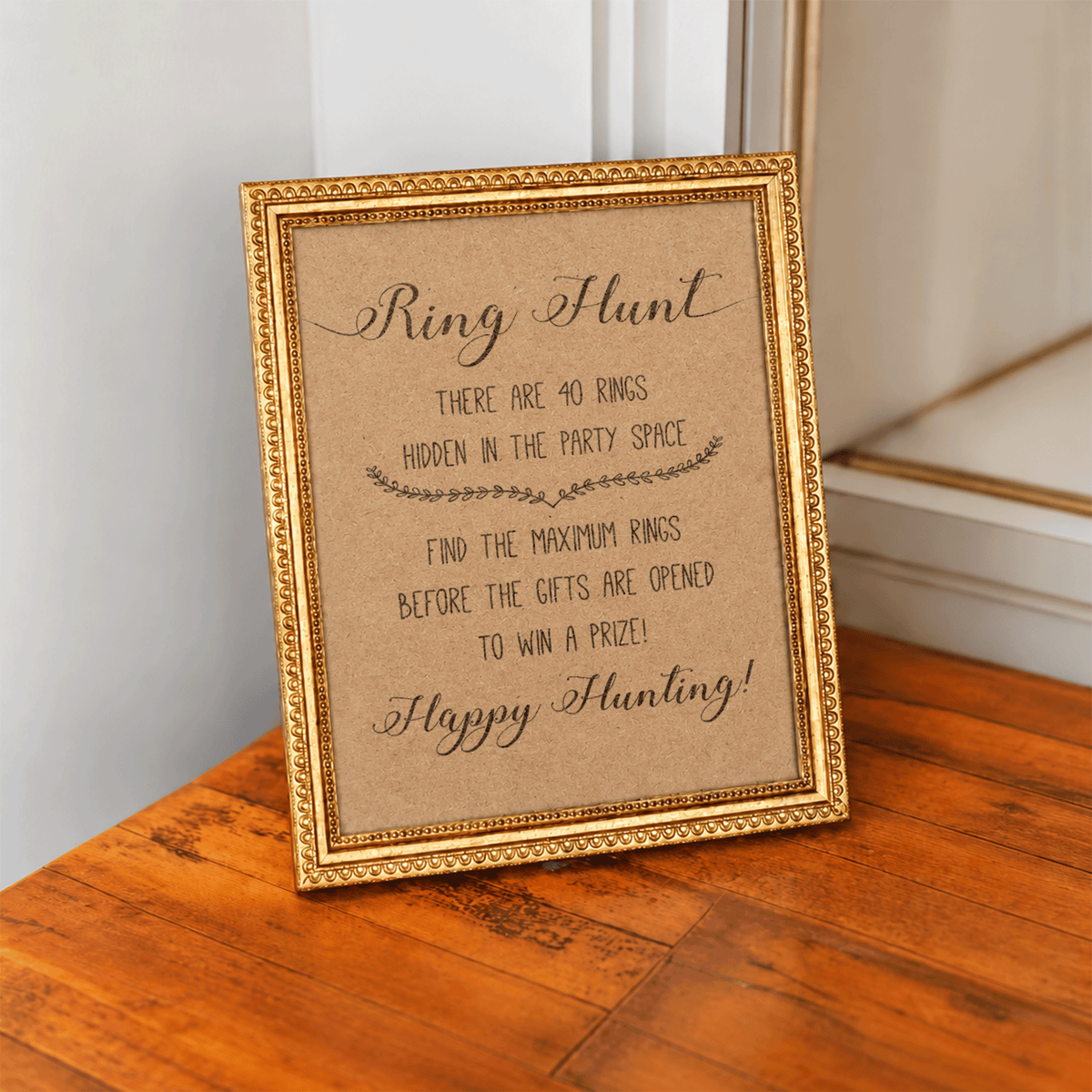 Ring Hunt Bridal Shower Game Sign