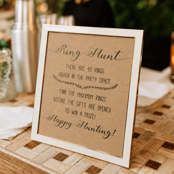 Ring Hunt Bridal Shower Game Sign