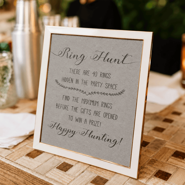 Ring Hunt Bridal Shower Game Sign