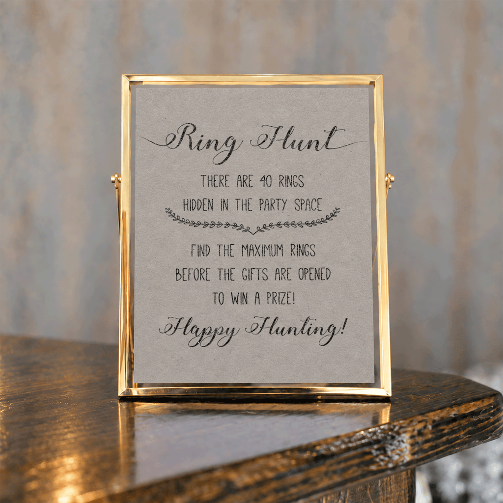 Ring Hunt Bridal Shower Game Sign