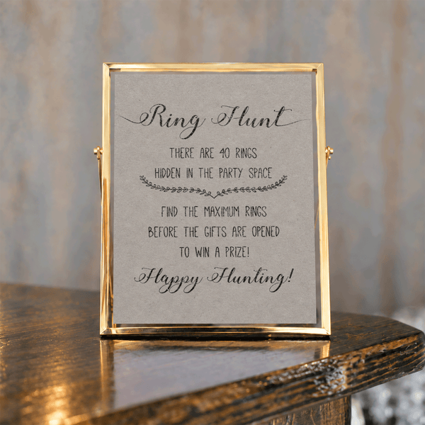 Ring Hunt Bridal Shower Game Sign