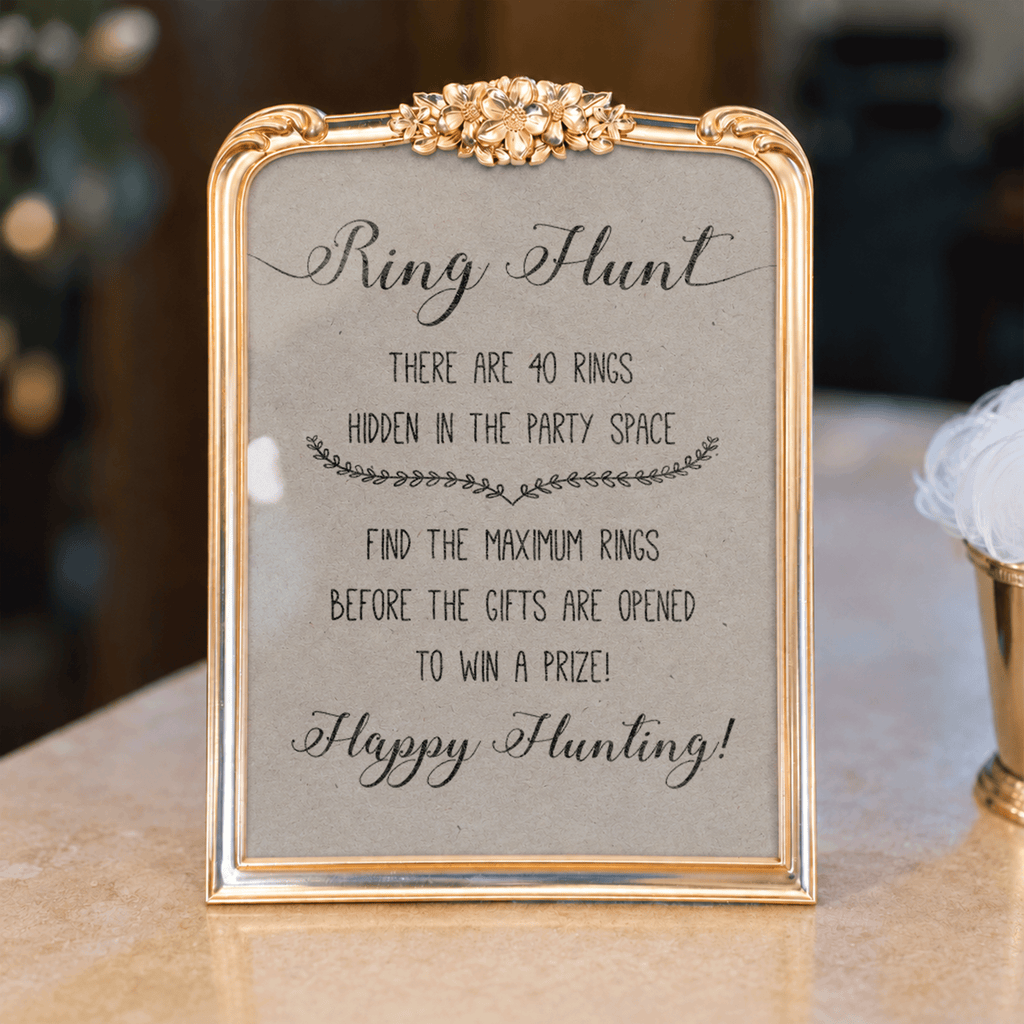 Ring Hunt Bridal Shower Game Sign