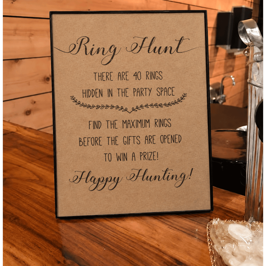 Ring Hunt Bridal Shower Game Sign
