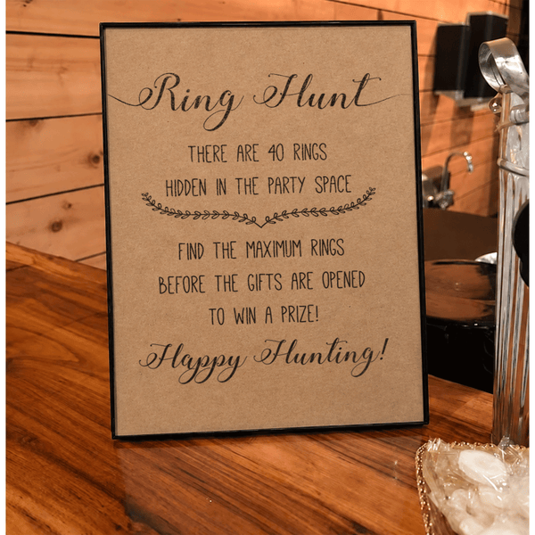 Ring Hunt Bridal Shower Game Sign