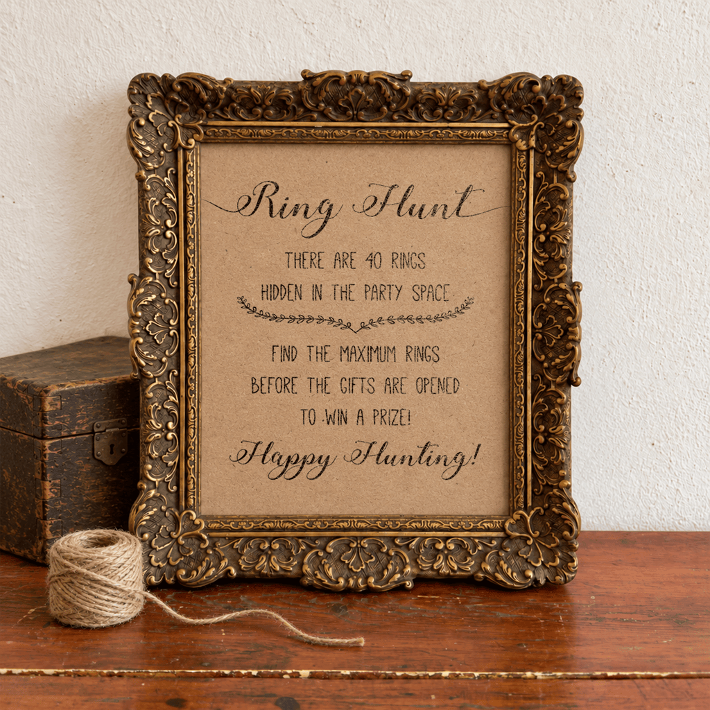 Ring Hunt Bridal Shower Game Sign