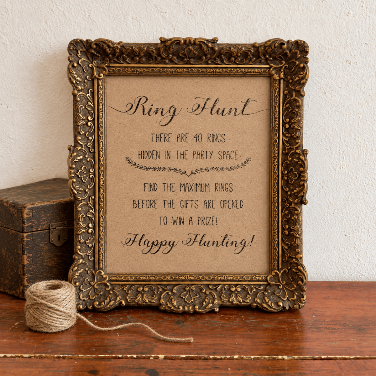 Ring Hunt Bridal Shower Game Sign