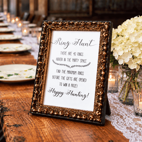 Ring Hunt Bridal Shower Game Sign