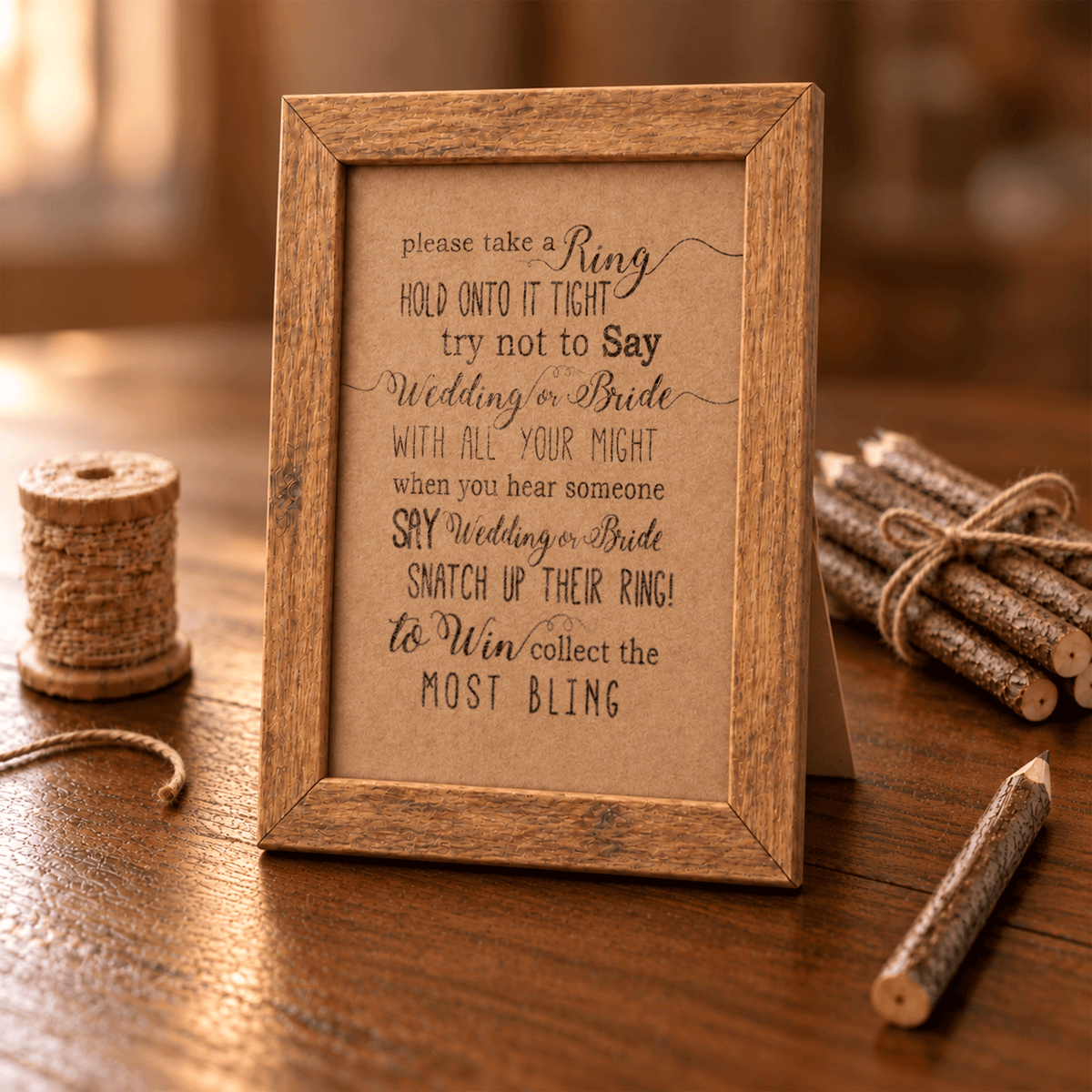 Please Take A Ring Bridal Shower Sign