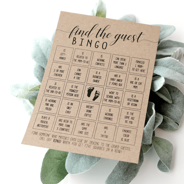 Find The Guest Bingo Baby Shower Game