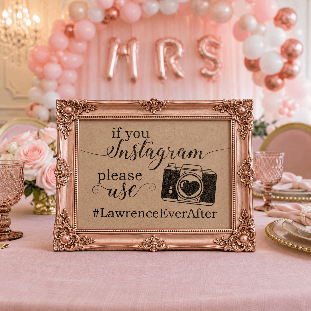 Instagram Hashtag Bridal Shower Sign