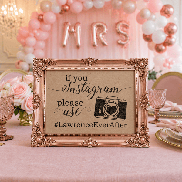 Instagram Hashtag Bridal Shower Sign