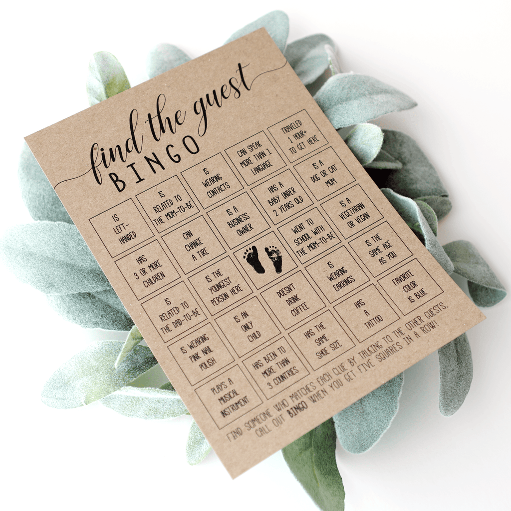 Find The Guest Bingo Baby Shower Game
