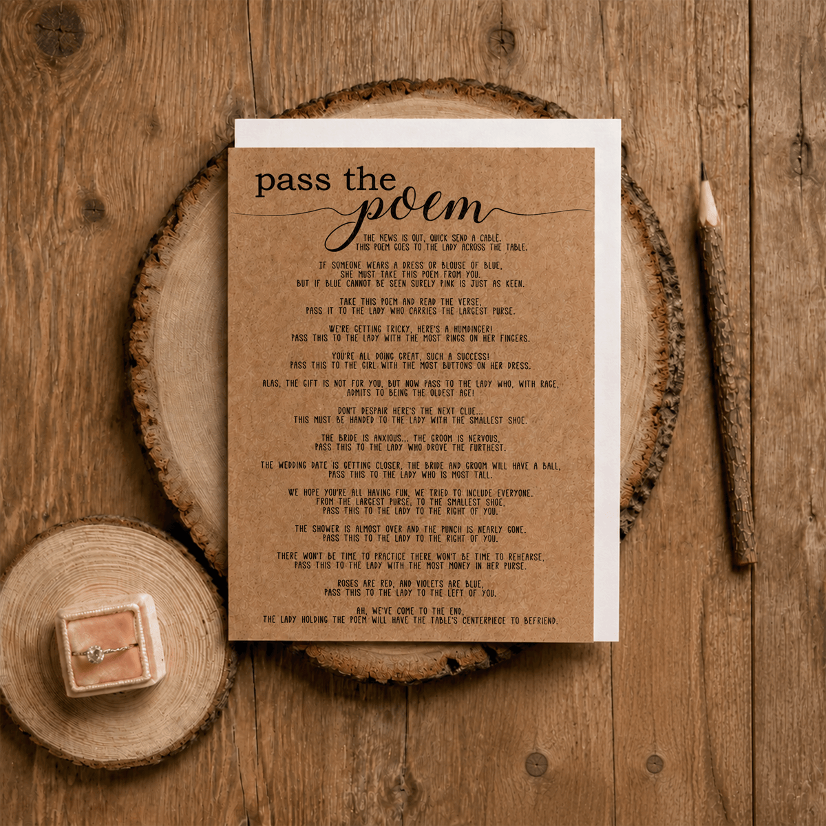 Pass The Poem Bridal Shower Game