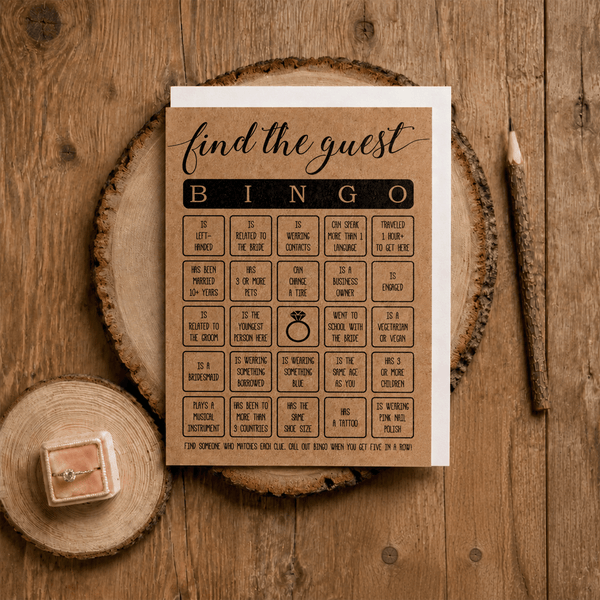 Find The Guest Bingo Bridal Shower Game