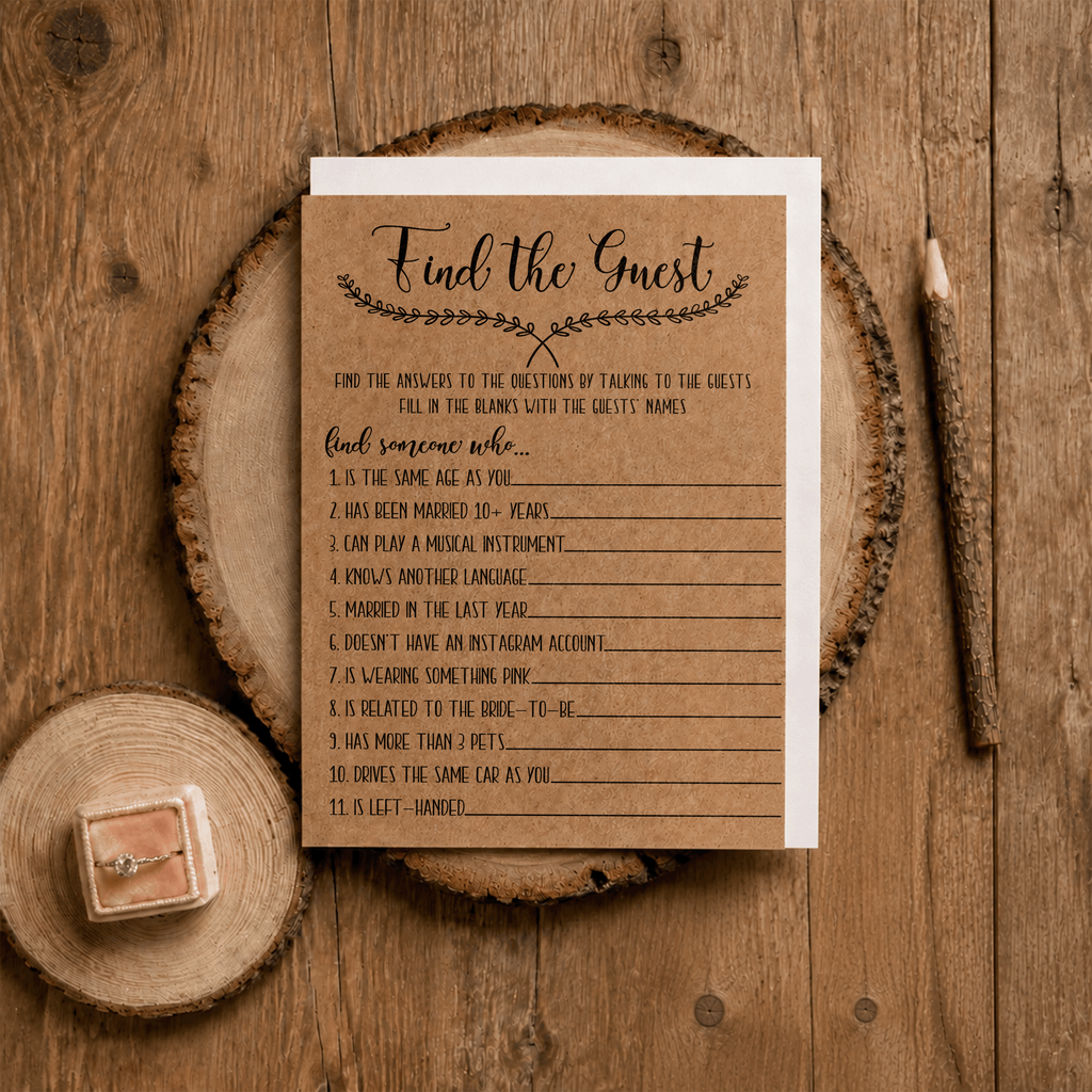 Find The Guest Bridal Shower Game