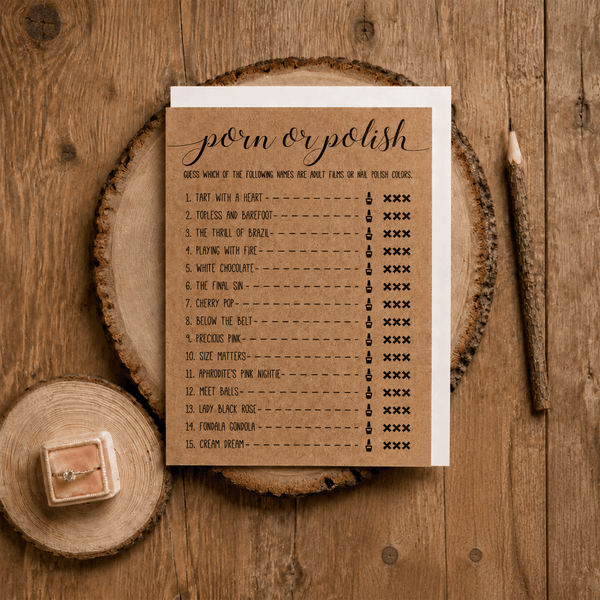 Porn Or Polish Bridal Shower Game