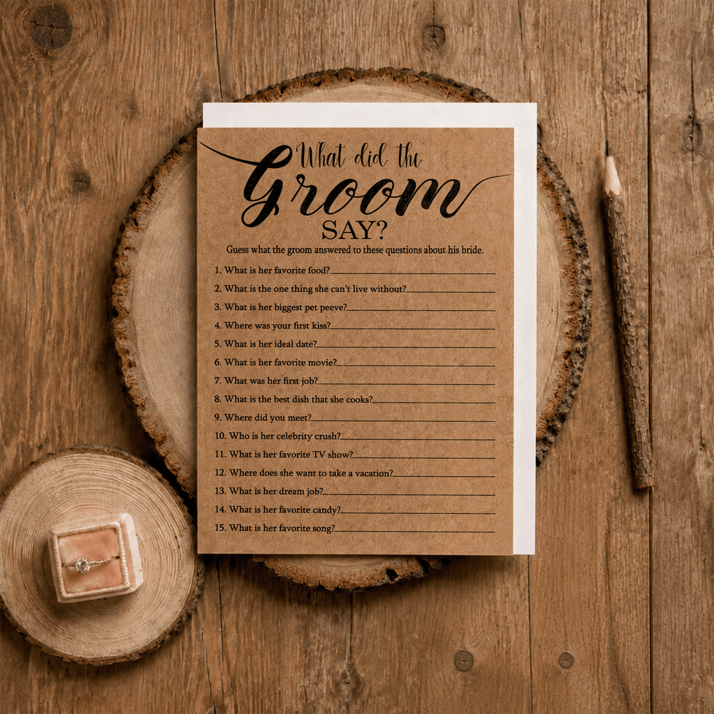 What Did The Groom Say Bridal Shower Game