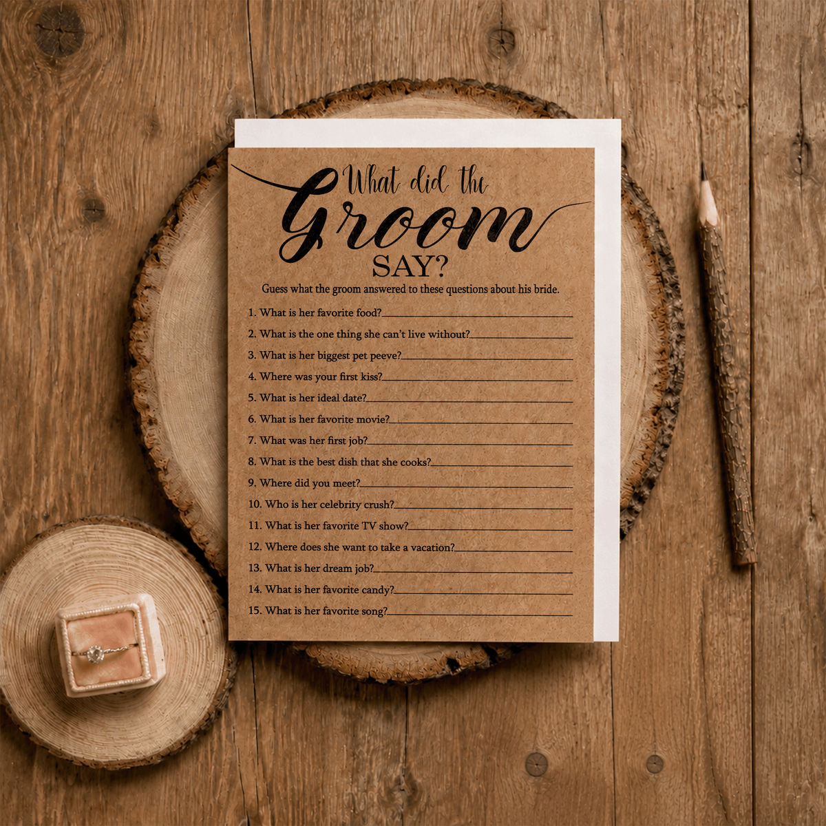 What Did The Groom Say Bridal Shower Game