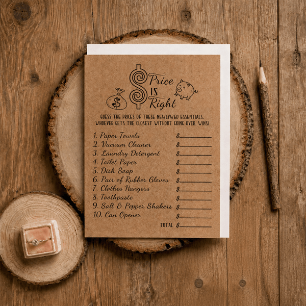 The Price Is Right Bridal Shower Game