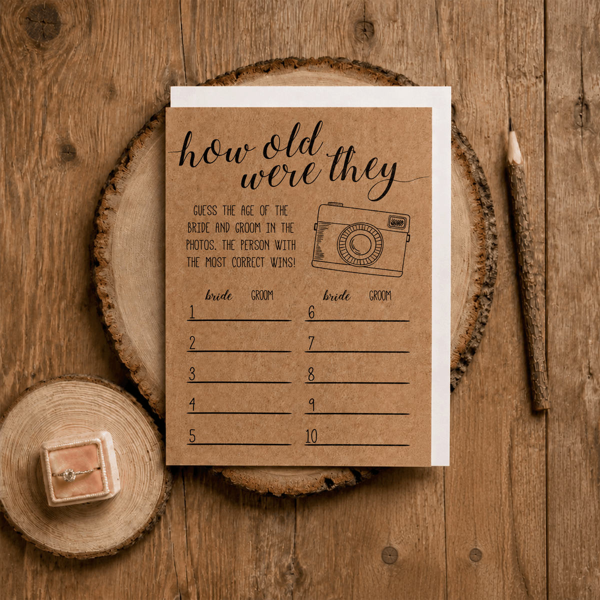 How Old Were They Bridal Shower Game