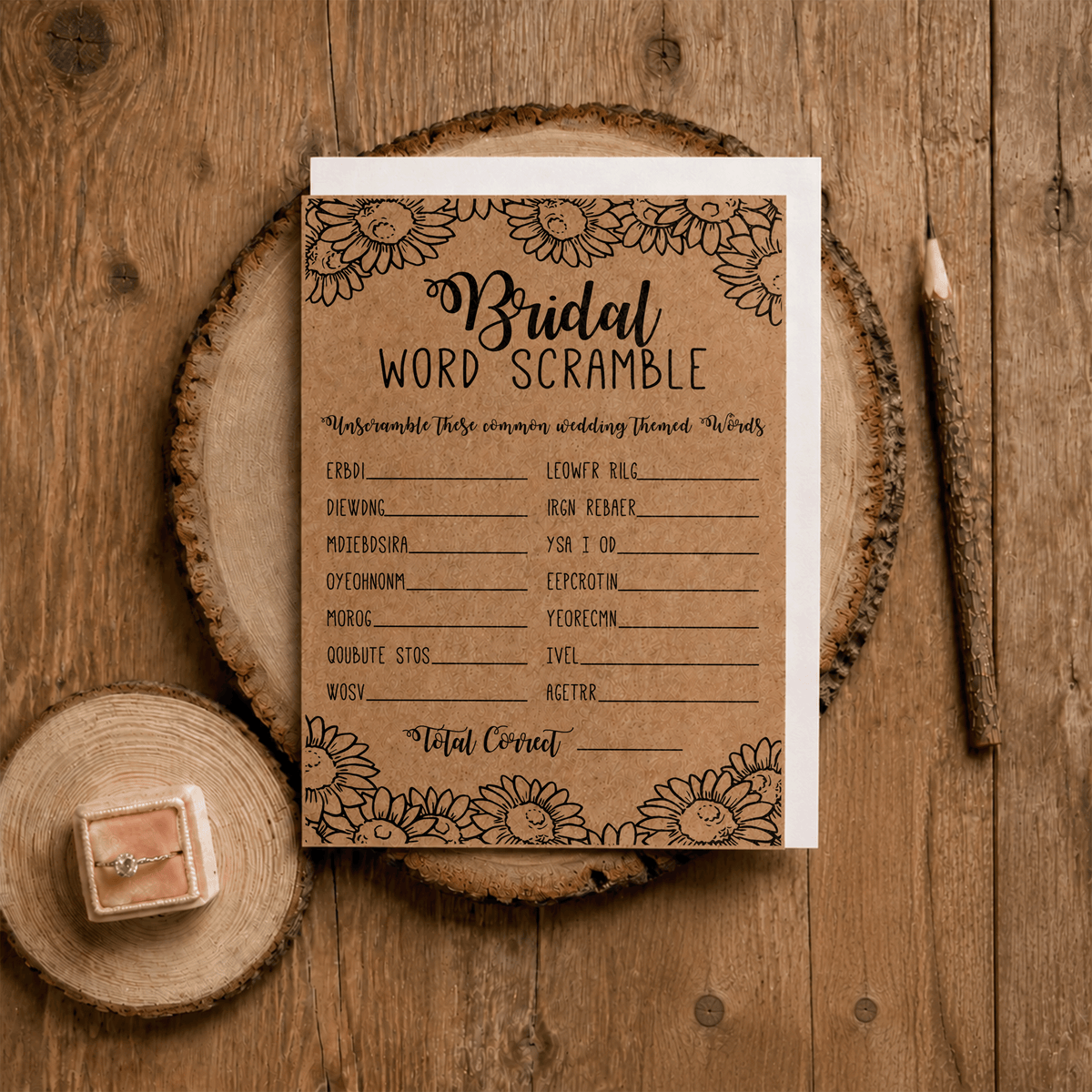 Bridal Word Scramble Bridal Shower Game