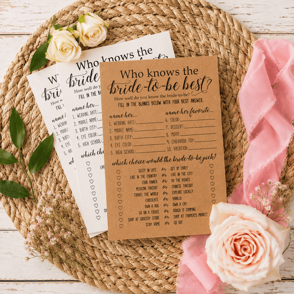 Who Knows The Bride-To-Be Best Bridal Shower Game
