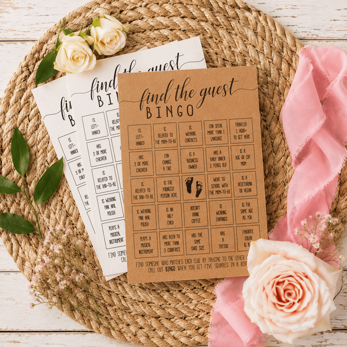 Find The Guest Bingo Baby Shower Game