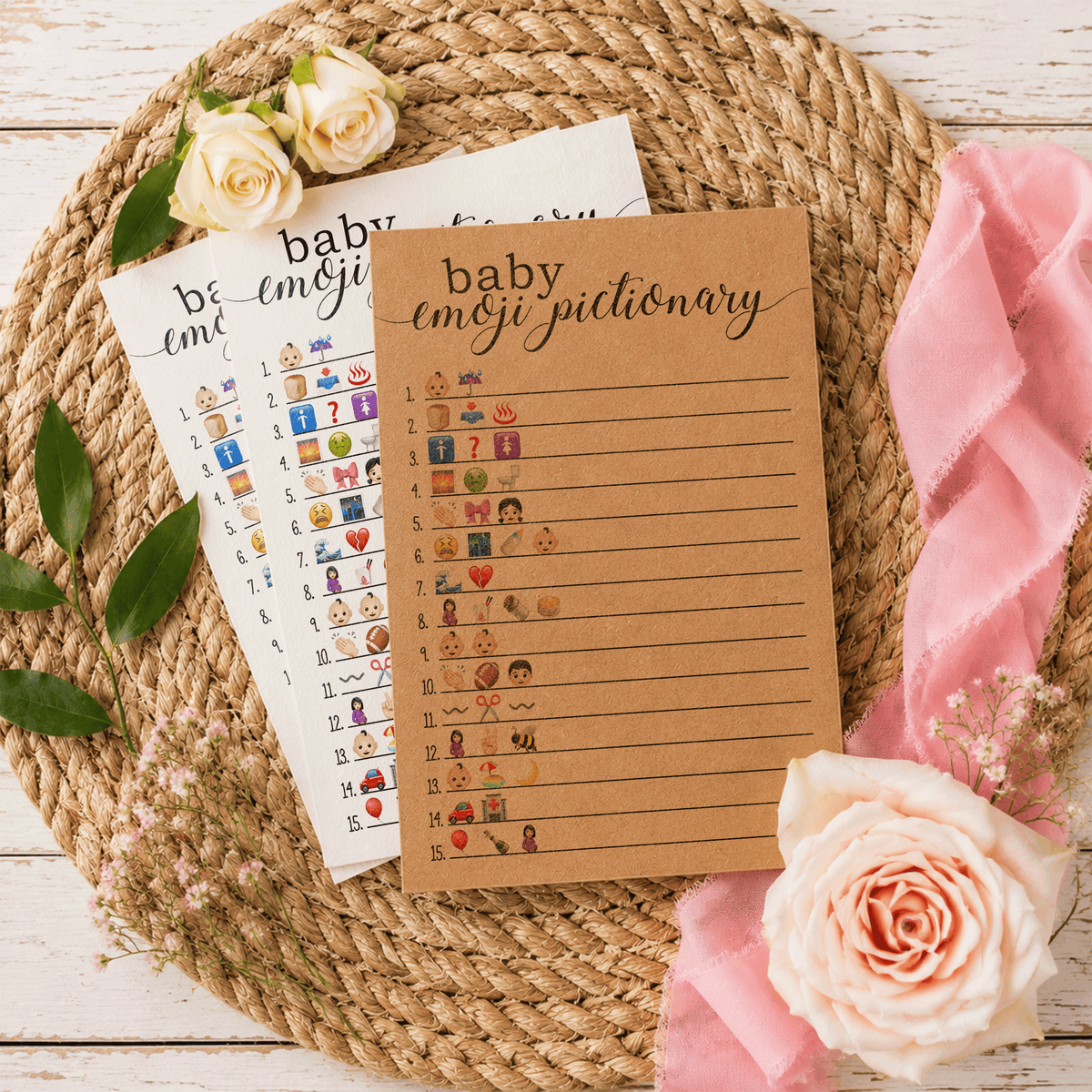 Baby Emoji Pictionary Baby Shower Game
