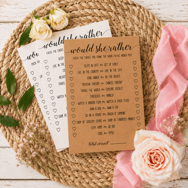 Would She Rather Bridal Shower Game