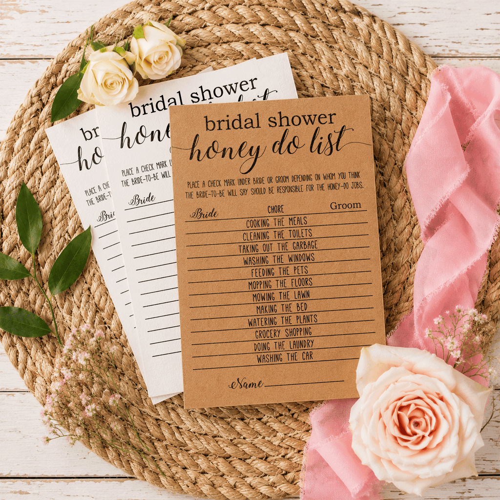 Bridal Shower Honey Do List Game
