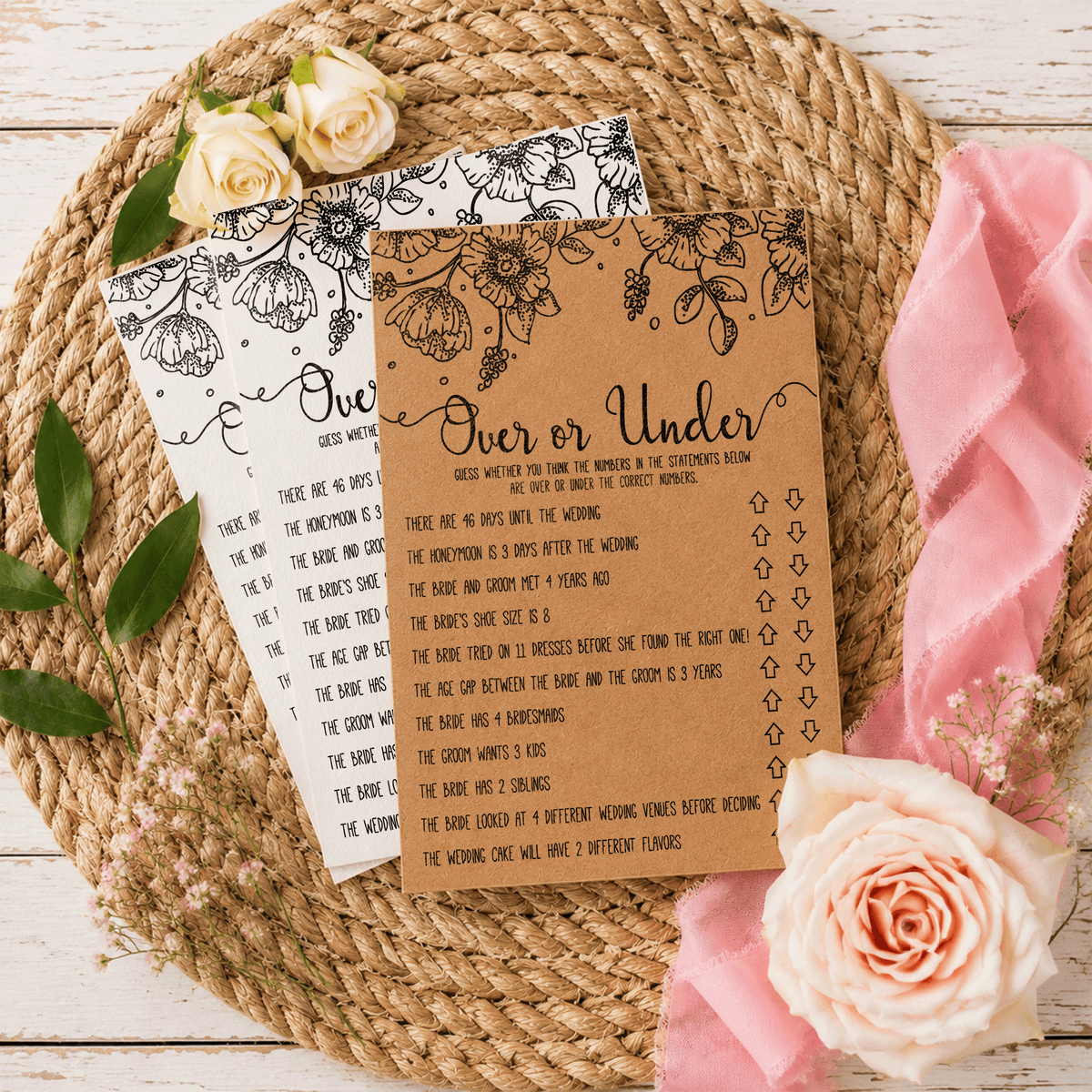 Over or Under Bridal Shower Game