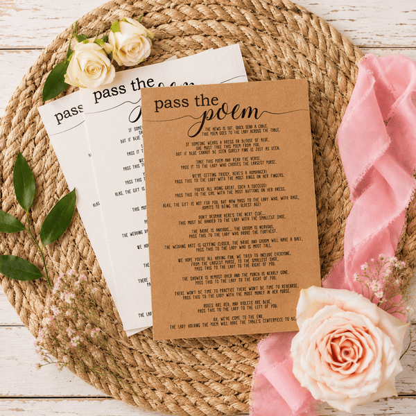Pass The Poem Bridal Shower Game