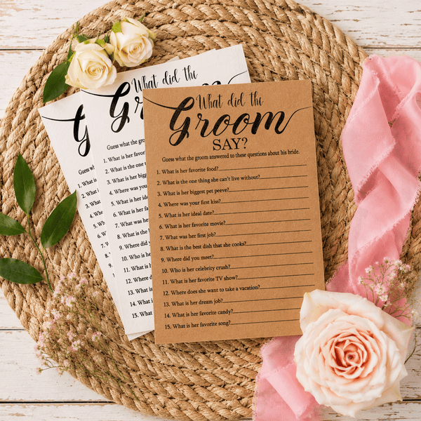 What Did The Groom Say Bridal Shower Game