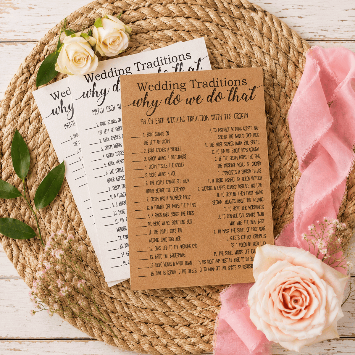 Wedding Traditions Bridal Shower Game