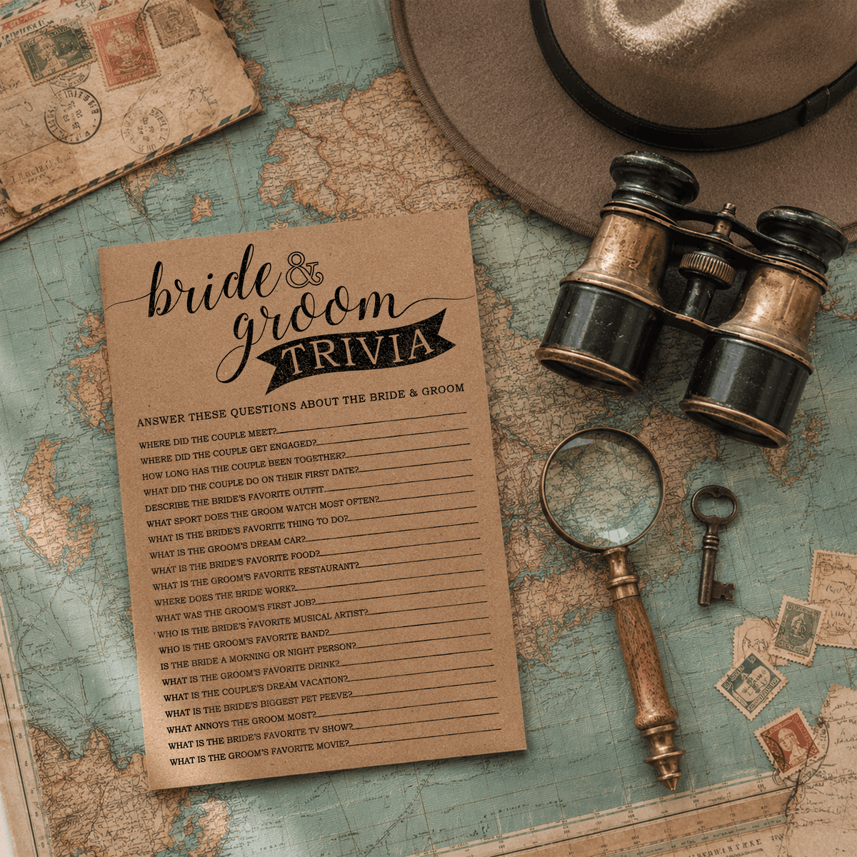 Bride Groom Trivia Bridal Shower Game