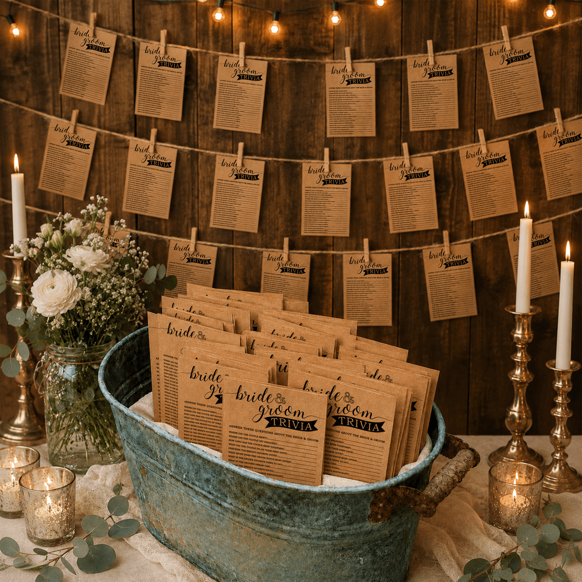 Bride Groom Trivia Bridal Shower Game