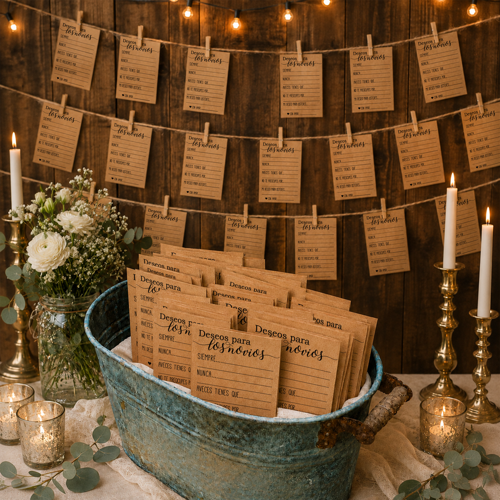 Wishes for The Bride And Groom Spanish Bridal Shower Activity