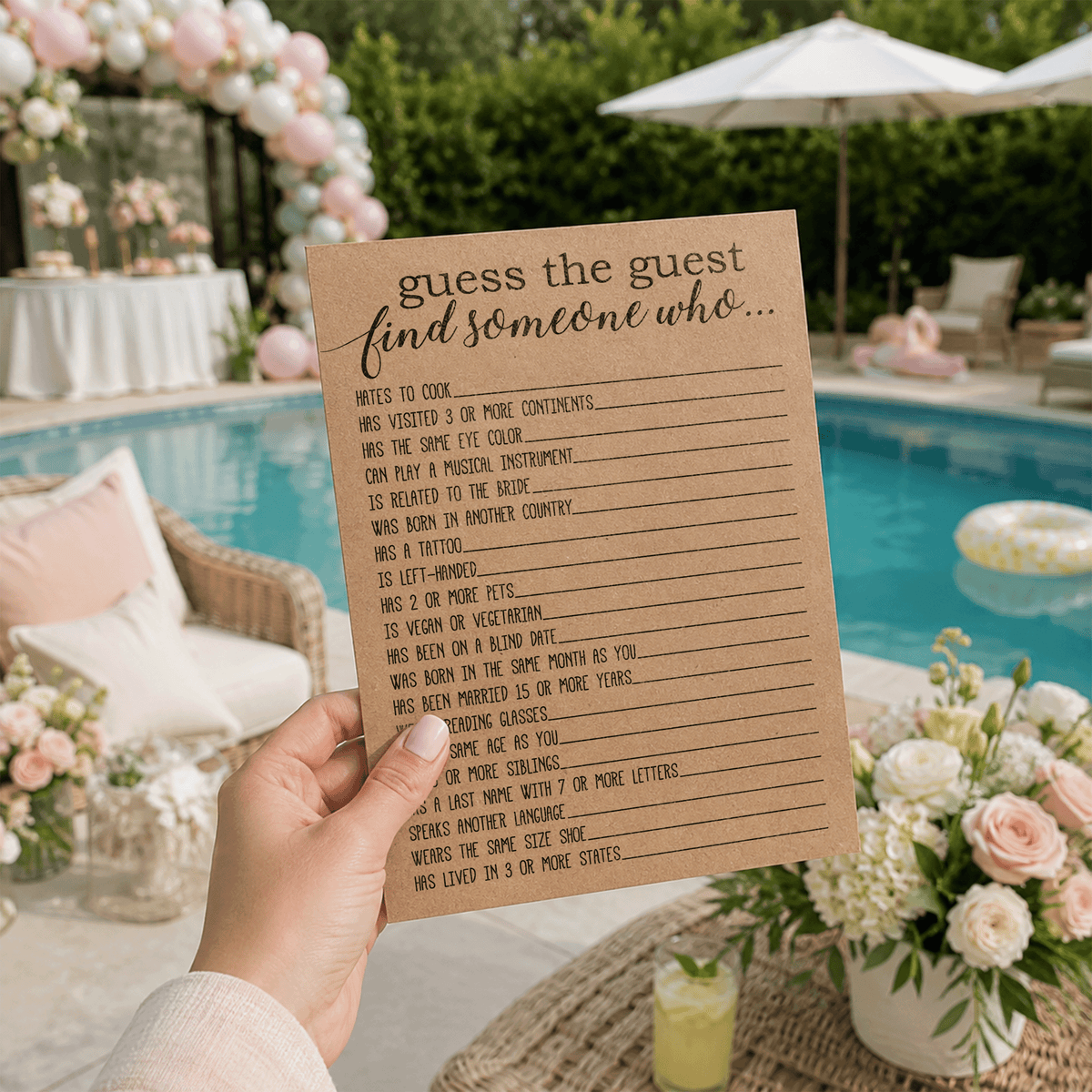 Guess The Guest Bridal Shower Game