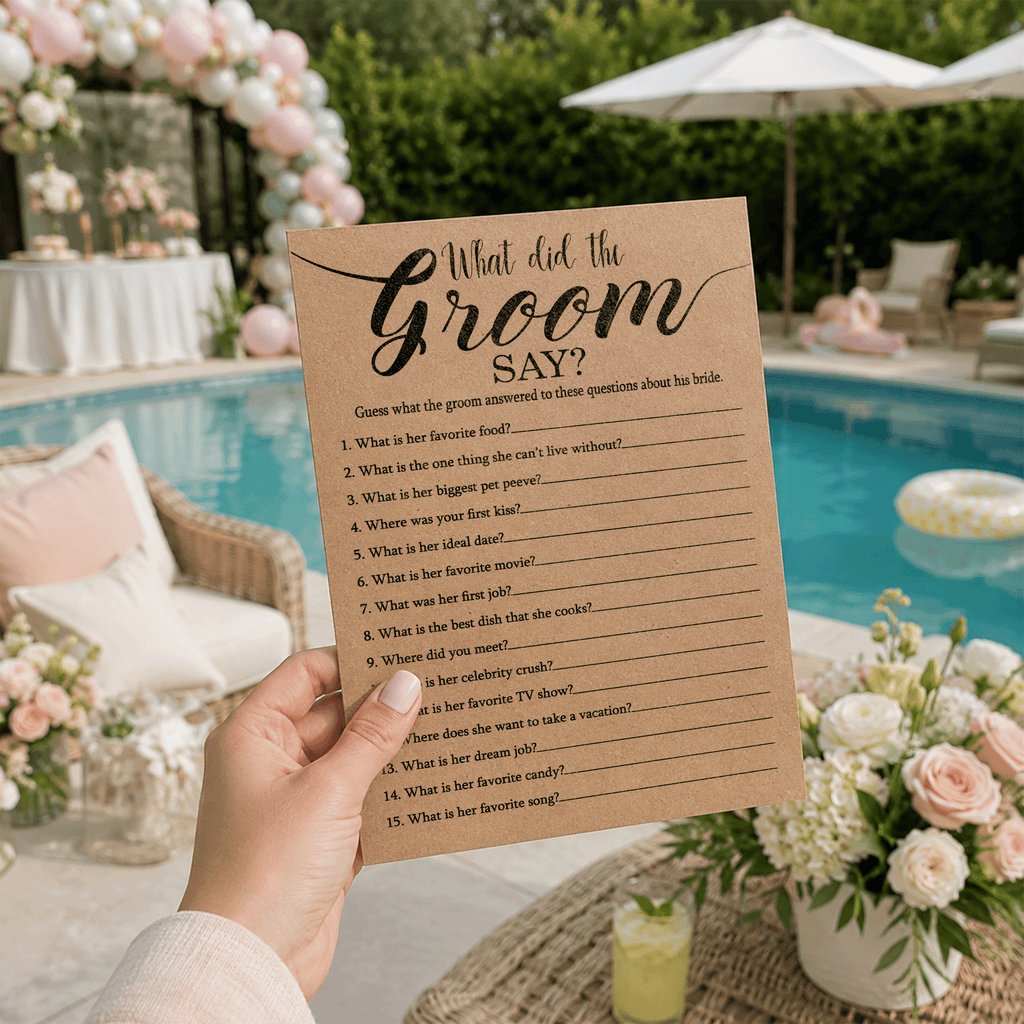 What Did The Groom Say Bridal Shower Game
